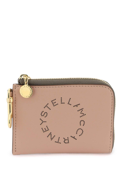 Shop Stella Mccartney Logo Card Holder In Pink,brown
