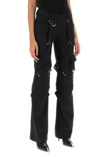 Off-white Stretch Polyester Blend Cargo Pants For Women In Black