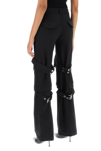 Off-white Stretch Polyester Blend Cargo Pants For Women In Black