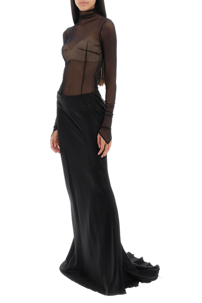 Shop Ann Demeulemeester Zenia Long-sleeved Top In Mesh In Black