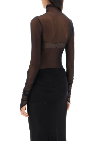 Shop Ann Demeulemeester Zenia Long-sleeved Top In Mesh In Black