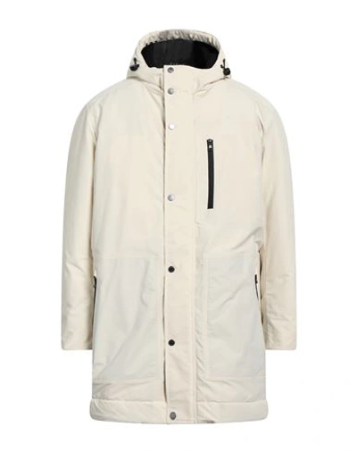 Shop Esemplare Man Coat Cream Size L Polyester In White