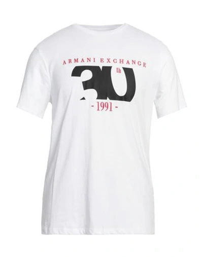 Armani Exchange Man T-shirt White Size Xxl Cotton In White