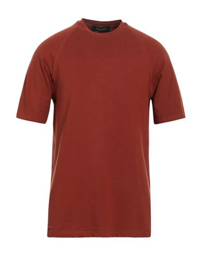 Shop Donvich Man T-shirt Brick Red Size Xl Cotton, Elastane