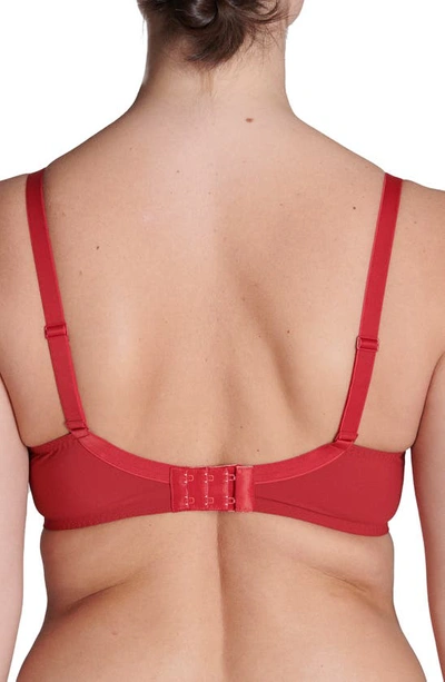 Shop Simone Perele Saga Sheer Underwire Plunge Bra In Lipstick