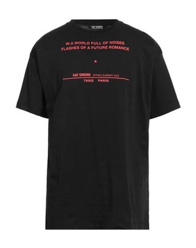 Raf Simons Man T-shirt Black Size L Cotton In Black