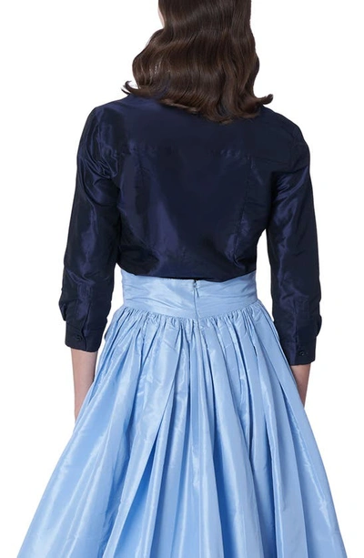 Carolina Herrera Signature Taffeta Blouse In Midnight