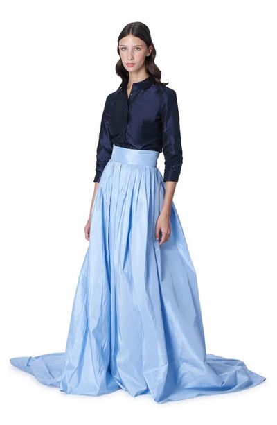 Carolina Herrera Signature Taffeta Blouse In Midnight