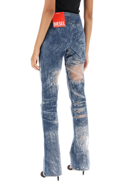 Shop Diesel D-shark Jeans With Devoré Detailing In Blue