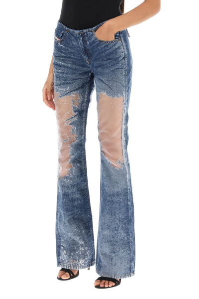 Shop Diesel D-shark Jeans With Devoré Detailing In Blue