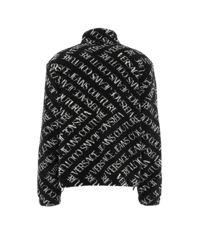 Shop Versace Jeans Couture Logo-printed Zipped Bomber Jacket In Black