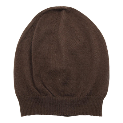 Shop Rick Owens Ribbed-knit Beanie In Brown