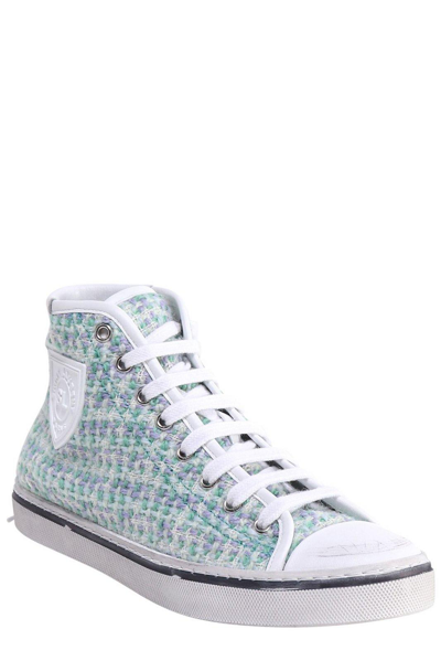 Shop Saint Laurent Bedford Lace-up Sneakers In Green