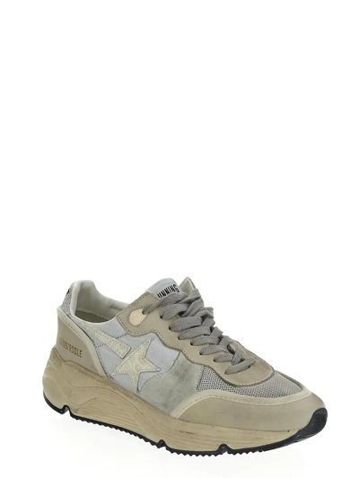 Shop Golden Goose Running Sole Sneakers In Silver/ice/butter Cream