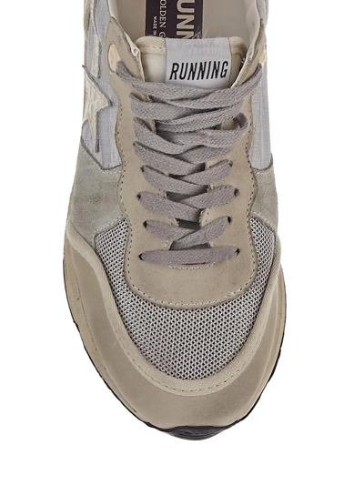 Shop Golden Goose Running Sole Sneakers In Silver/ice/butter Cream