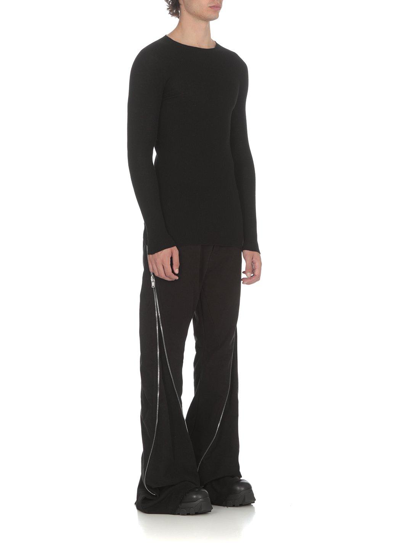 Shop Rick Owens Ribbed-knit Crewneck Jumper In Black