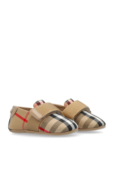 Shop Burberry Velcro Shoes In Archive Beige Ip Chk