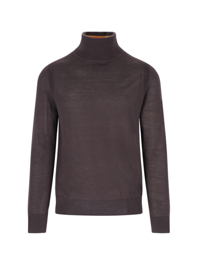 Shop Paul Smith Turtleneck Sweater In Dark Brown