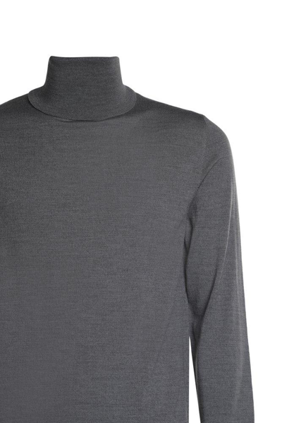 Shop Zanone Roll-neck Straight Hem Jumper In Grigio