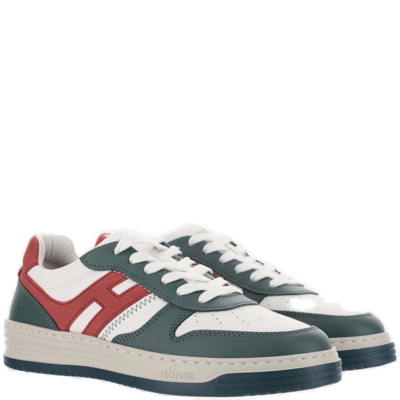 Shop Hogan H630 Low-top Sneakers In Verde/rosso