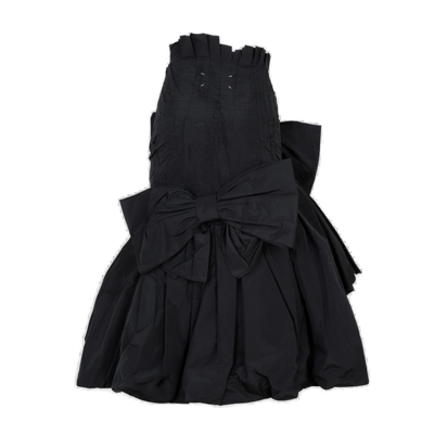 Shop Maison Margiela High-waist Oversized-bow Skirt In Nero