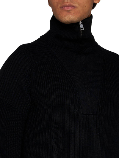 Shop Isabel Marant Half-zipped Knit Jumper In Black