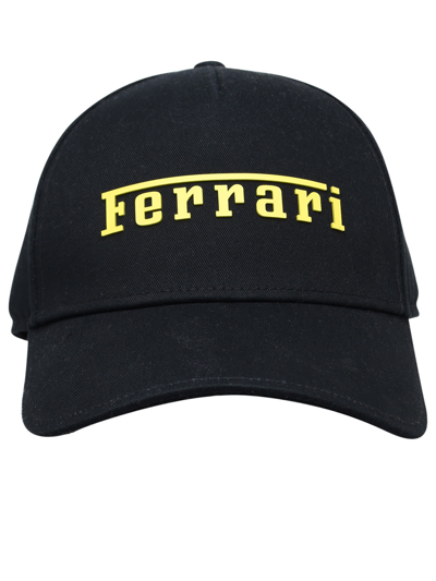 Shop Ferrari Black Cotton Cap