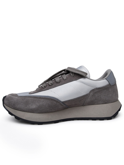 Shop Common Projects Track Grey Suede Blend Sneakers
