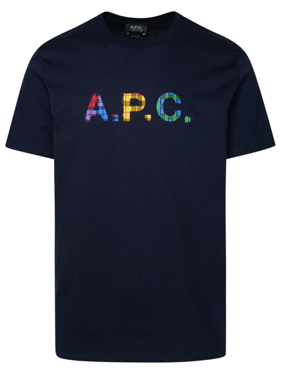 Shop Apc Derek Blue Cotton T-shirt In Navy
