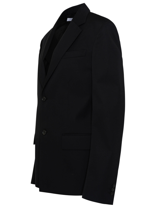 Off-White slogan-print virgin wool blazer - BLACK WHITE