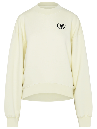 Shop Off-white Cream Cotton Sweatshirt In Beige