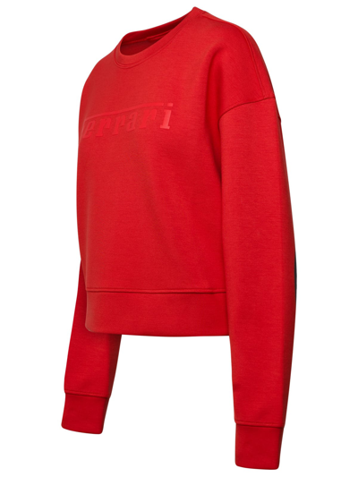 Shop Ferrari Red Viscose Blend Sweatshirt