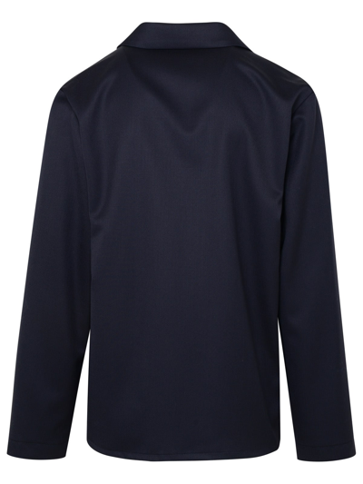 Shop Apc Kerlouan Black Wool Shirt In Navy