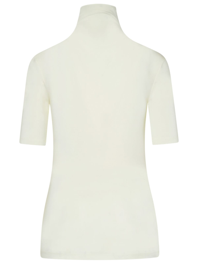 Shop Off-white Viscose Cream Turtleneck Sweater In White