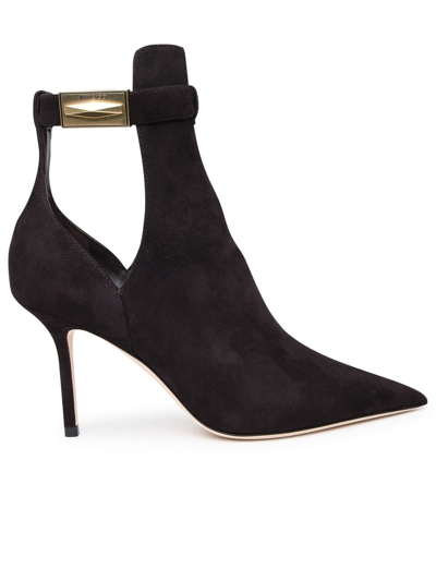 Shop Jimmy Choo Nell Coffee Suede Ankle Boots In Brown