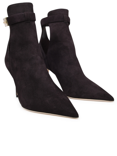 Shop Jimmy Choo Nell Coffee Suede Ankle Boots In Brown