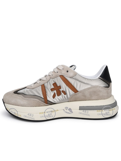 Shop Premiata Cassie Grey Suede Blend Sneakers In Silver