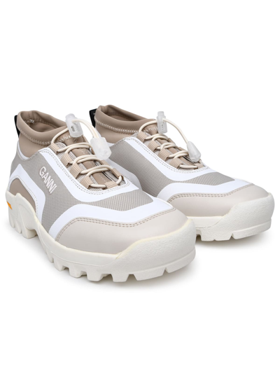 Shop Ganni Performance Two-tone Recycled Polyester Sneakers In Multicolor