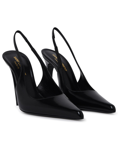 Shop Saint Laurent Black Shiny Leather Pumps