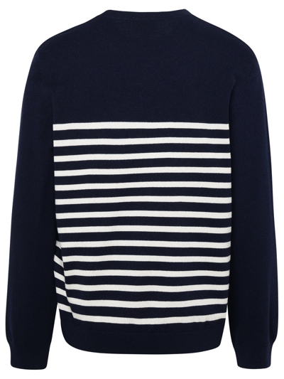 Shop Apc Matthew Stripe Cashmere Blend Sweater In Navy