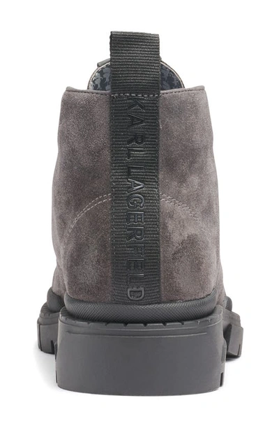 Shop Karl Lagerfeld Suede Lug Chukka Boot In Grey