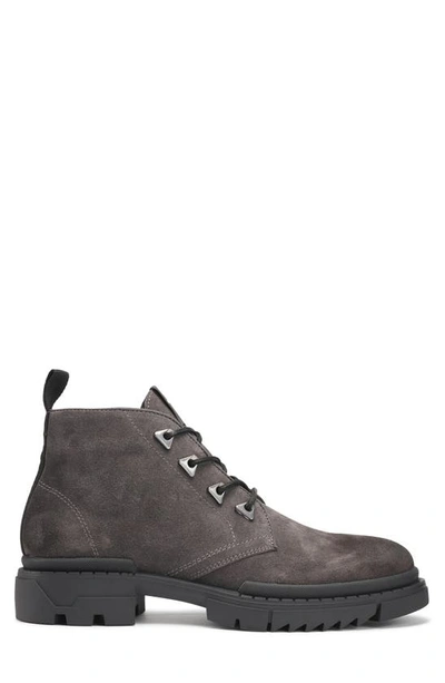 Shop Karl Lagerfeld Suede Lug Chukka Boot In Grey