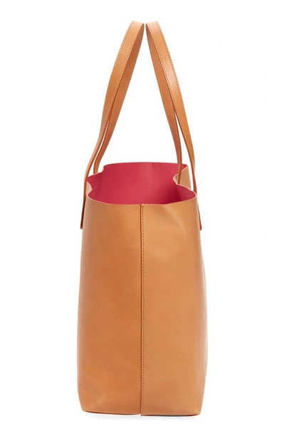 Shop Mansur Gavriel Large Leather Tote In Cammello/ Dolly