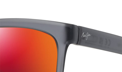 Maui Jim Pehu 55mm Polarizedplus2® Square Sunglasses In Translucent Matte Grey