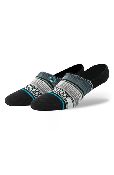 Shop Stance Baron Stripe Cotton Blend No-show Socks In Black