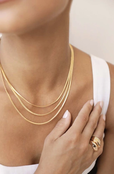 Ettika Triple Layered Flex Necklace In Gold