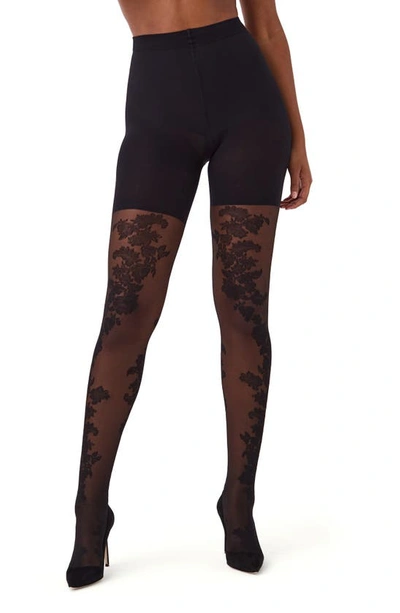 Shop Spanx ® Tight End Floral Shaper Tights In Very Black