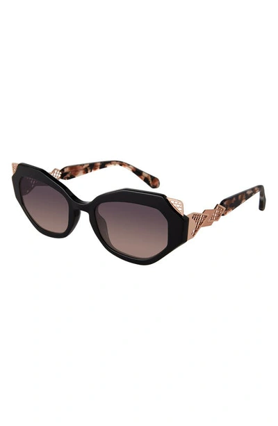 Shop Coco And Breezy Perception 54mm Cat Eye Sunglasses In Black/ Rose Marble