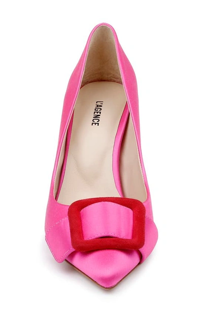 Shop L Agence Helene Pointed Toe Pump In Hot Pink