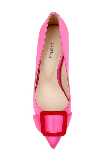 Shop L Agence Helene Pointed Toe Pump In Hot Pink